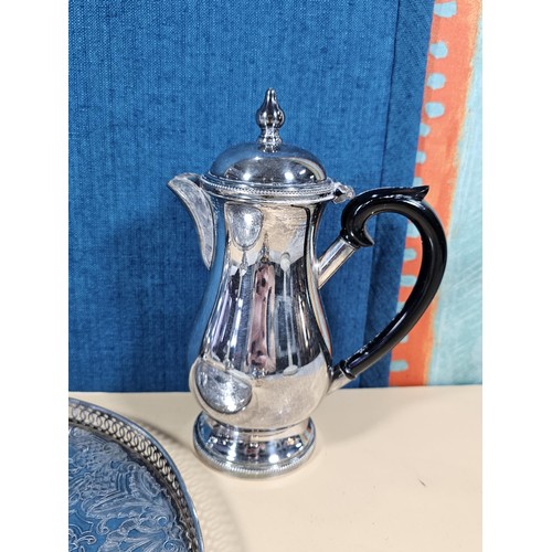 156 - A good quality silver plated Arthur Price teaset consisting of teapot hot water pot, sugar bowl and ... 