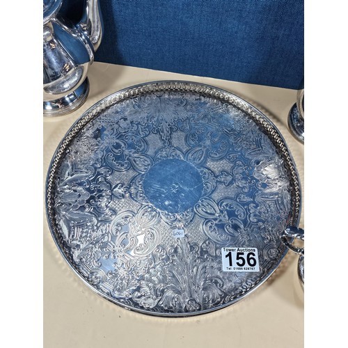 156 - A good quality silver plated Arthur Price teaset consisting of teapot hot water pot, sugar bowl and ... 