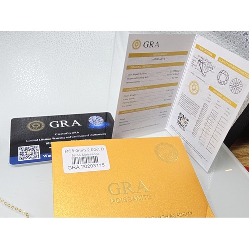 368 - A stunning brand new gold on 925 silver solitaire pendant and necklace set with a large 2ct clear ro... 