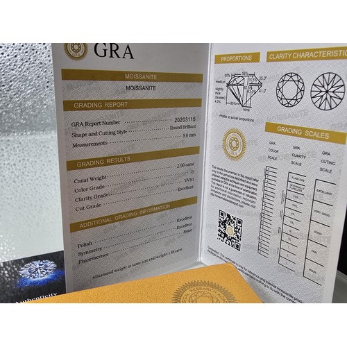 368 - A stunning brand new gold on 925 silver solitaire pendant and necklace set with a large 2ct clear ro... 