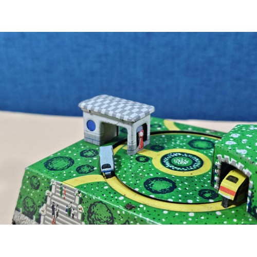 165 - Good quality vintage clockwork tin toy showing vehicles going through tunnels, made by Abtotpacca (U... 