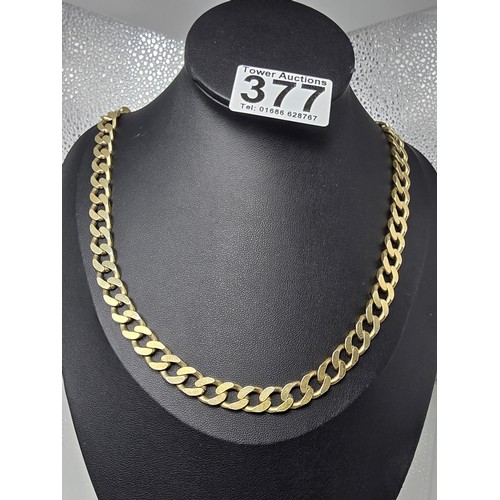 377 - A gold on solid 925 silver heavy and chunky curb link neck chain having a total weigh of exactly 2 t... 