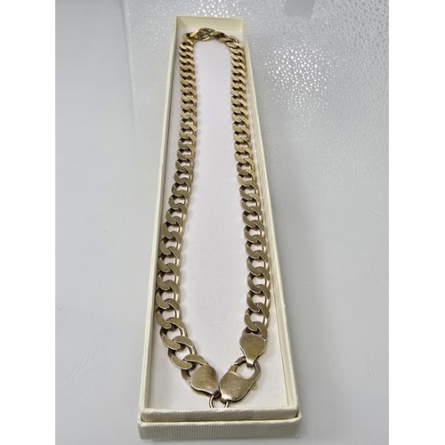 377 - A gold on solid 925 silver heavy and chunky curb link neck chain having a total weigh of exactly 2 t... 