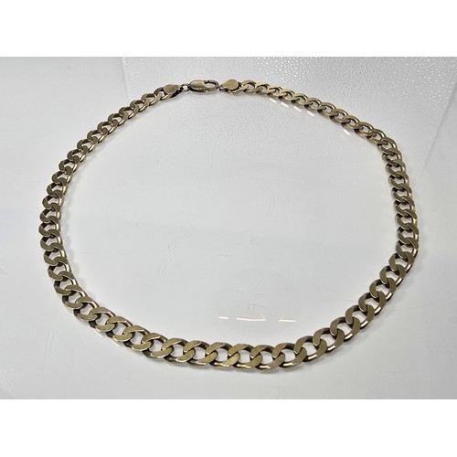 377 - A gold on solid 925 silver heavy and chunky curb link neck chain having a total weigh of exactly 2 t... 