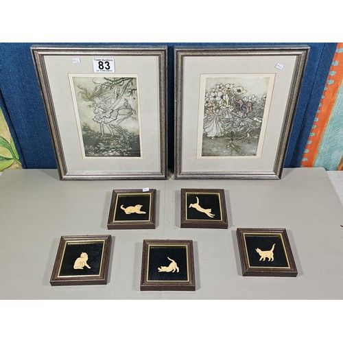 83 - 2x Framed and glazed Arthur Rackham prints to include Goblin Market and Peter Pan in Kensington Gard... 