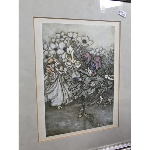 83 - 2x Framed and glazed Arthur Rackham prints to include Goblin Market and Peter Pan in Kensington Gard... 