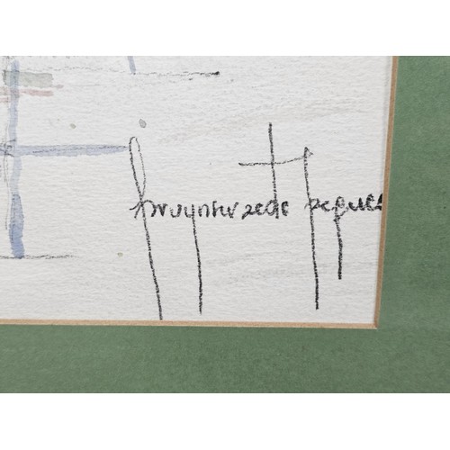 84 - 2x good quality framed and glazed watercolours of street scenes in Bruges, one depicts the entrance ... 