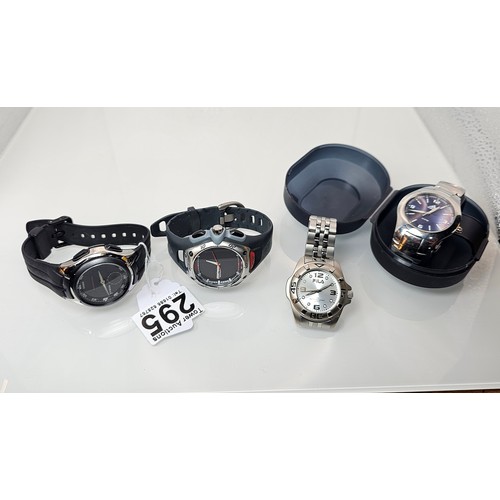 295 - A collection of 4x Sports Wristwatches to include an attractive Chrome Adidas cased wristwatch, a Ti... 