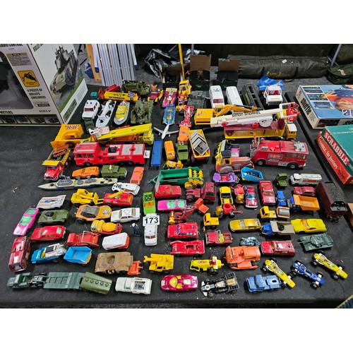 173 - A very large collection of diecast vehicles of various brands including Dinky Corgi and Matchbox veh... 
