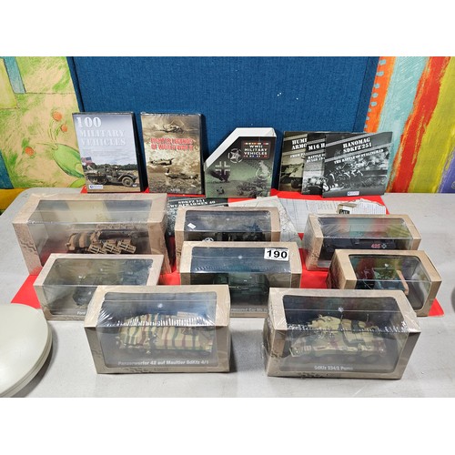 190 - A collection of Atlas Editions 8x as new and sealed military vehicles to include a SdKfz 234/2 Puma ... 