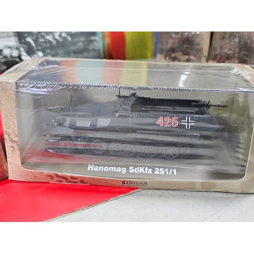 190 - A collection of Atlas Editions 8x as new and sealed military vehicles to include a SdKfz 234/2 Puma ... 