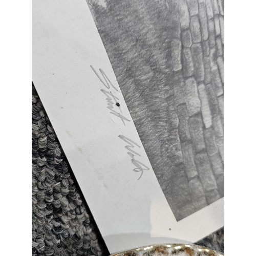 219 - A good quality wooden wine box for Chateau Bonalgue containing a quantity of limited edition prints ... 