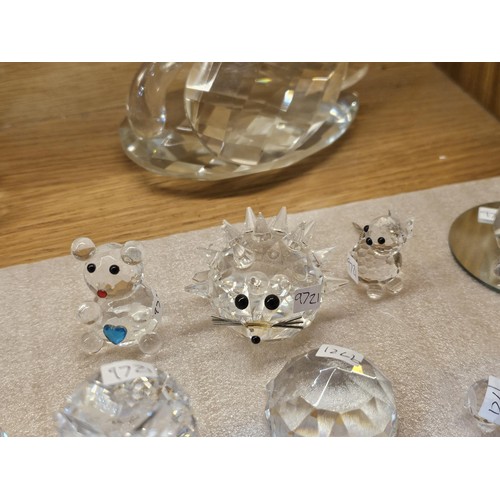 244 - A large collection of glass figures all hand made covering various birds and animals to include an h... 