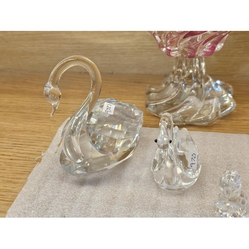 244 - A large collection of glass figures all hand made covering various birds and animals to include an h... 