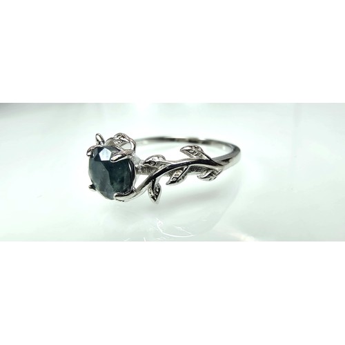 347 - A brand new pretty 925 Silver gemstone ring set with a natural moss agate gemstone which has a natur... 