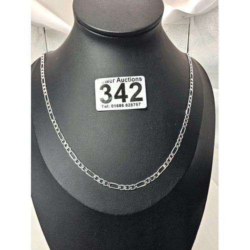 342 - A brand new attractive 925 Silver neck chain having a Figaro link design. total length of the neckch... 