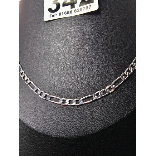 342 - A brand new attractive 925 Silver neck chain having a Figaro link design. total length of the neckch... 