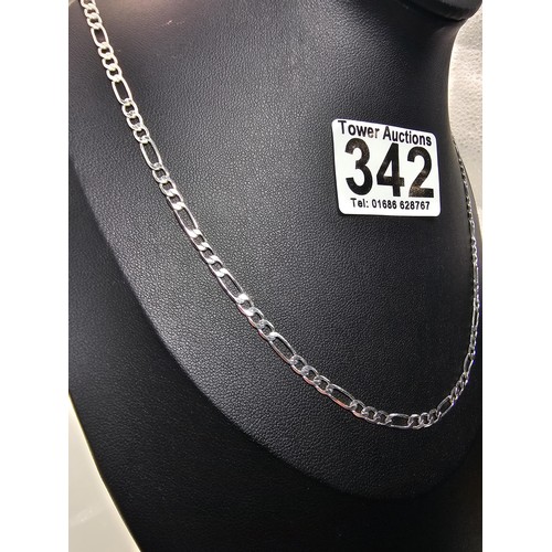342 - A brand new attractive 925 Silver neck chain having a Figaro link design. total length of the neckch... 