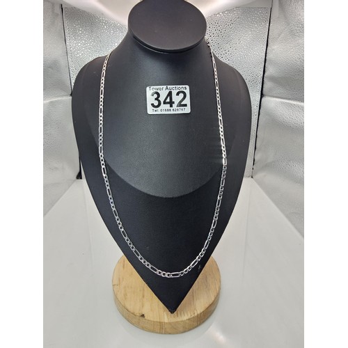 342 - A brand new attractive 925 Silver neck chain having a Figaro link design. total length of the neckch... 