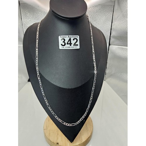 342 - A brand new attractive 925 Silver neck chain having a Figaro link design. total length of the neckch... 