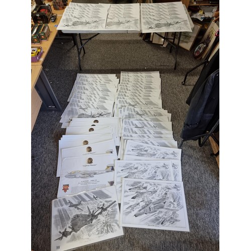 535 - Large job lot of aircarft related A3 size prints to include 29x Fighting Phoenix EA-6B jets in colou... 