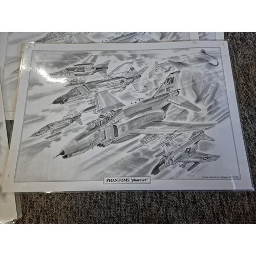 535 - Large job lot of aircarft related A3 size prints to include 29x Fighting Phoenix EA-6B jets in colou... 