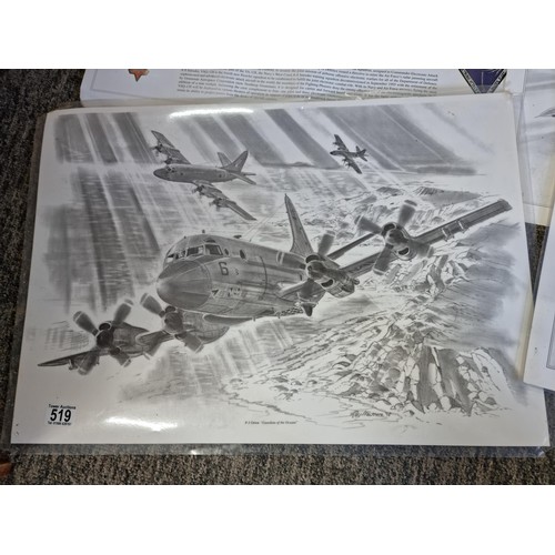 535 - Large job lot of aircarft related A3 size prints to include 29x Fighting Phoenix EA-6B jets in colou... 