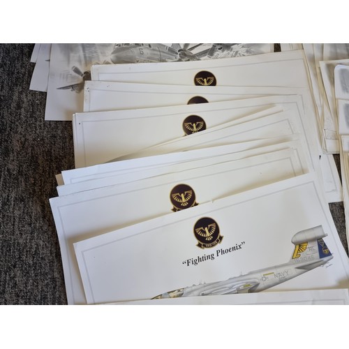 535 - Large job lot of aircarft related A3 size prints to include 29x Fighting Phoenix EA-6B jets in colou... 