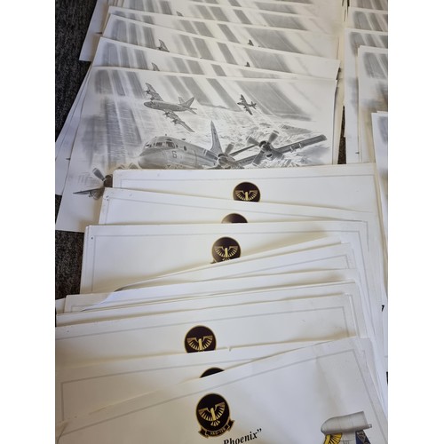535 - Large job lot of aircarft related A3 size prints to include 29x Fighting Phoenix EA-6B jets in colou... 