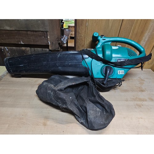 510 - Blackspur garden power tool in the form a leaf blower with a catchment sack, blows and vacuums compl... 
