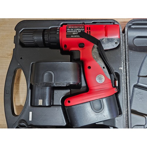 511 - Champion 18v cordless hammer drill 9647 complete with 2x batteries and charging dock - model SKU0075... 