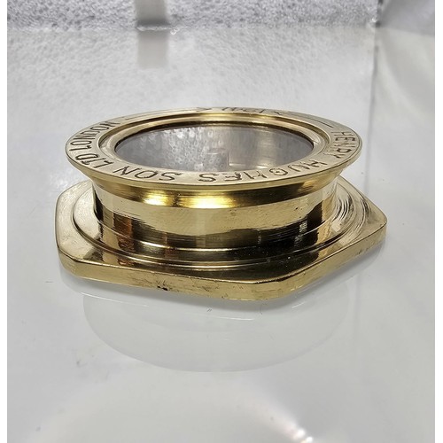 275 - A good modern brass reproduction compass marked Henry Hughes son ltd London 1941, the back is marked... 