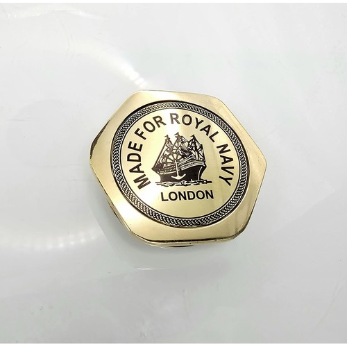 275 - A good modern brass reproduction compass marked Henry Hughes son ltd London 1941, the back is marked... 