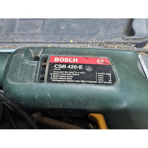 499 - 2x cased electric power tools to include a Bosch CSB 420-E 420W Hammer drill along with Performance ... 