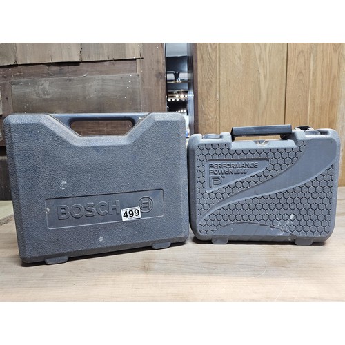 499 - 2x cased electric power tools to include a Bosch CSB 420-E 420W Hammer drill along with Performance ... 