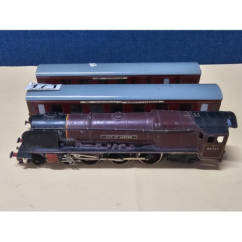 171 - A OO gauge City of London locomotive with the running number 46245, in need of attention along with ... 