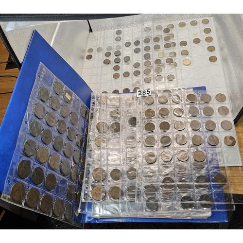 285 - A coin album containing a large quantity of Victorian and later copper one penny coins and half penn... 