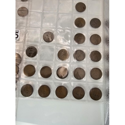 285 - A coin album containing a large quantity of Victorian and later copper one penny coins and half penn... 