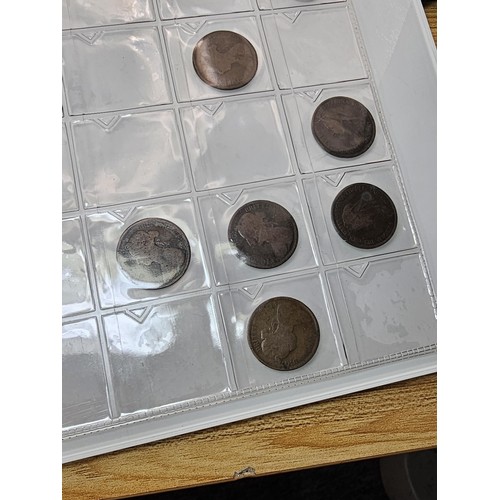 285 - A coin album containing a large quantity of Victorian and later copper one penny coins and half penn... 