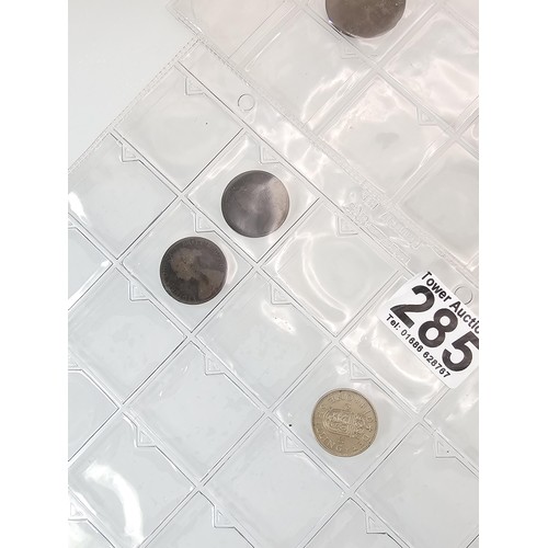 285 - A coin album containing a large quantity of Victorian and later copper one penny coins and half penn... 