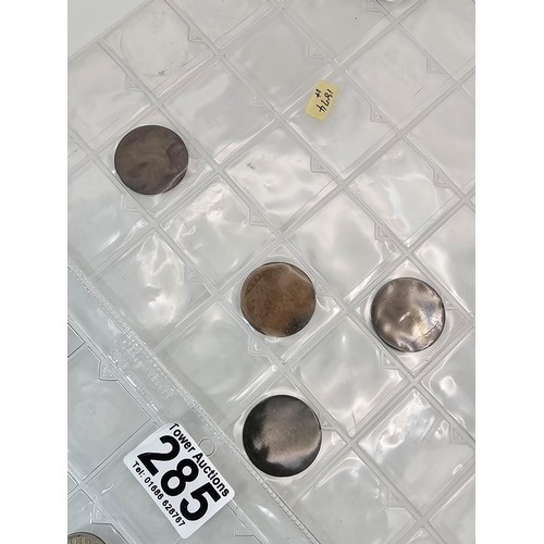 285 - A coin album containing a large quantity of Victorian and later copper one penny coins and half penn... 