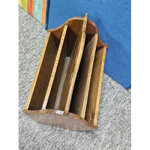 555 - A good quality vintage Taylor & Co, solid oak 4 division wine rack in good order showing little sign... 