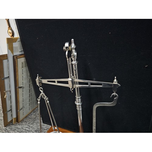 442 - A very large and impressive set of balance scales. standing approx 53cm high and 46cm wide, stamped ... 
