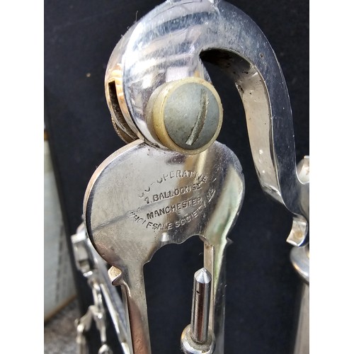 442 - A very large and impressive set of balance scales. standing approx 53cm high and 46cm wide, stamped ... 