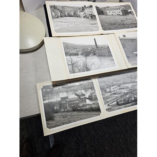 430A - A collection of 8x very rare local photographs of Newtown Drenewydd in flood showing the flooded str... 
