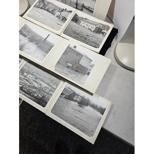 430A - A collection of 8x very rare local photographs of Newtown Drenewydd in flood showing the flooded str... 