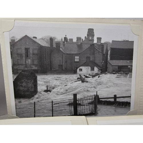 430A - A collection of 8x very rare local photographs of Newtown Drenewydd in flood showing the flooded str... 