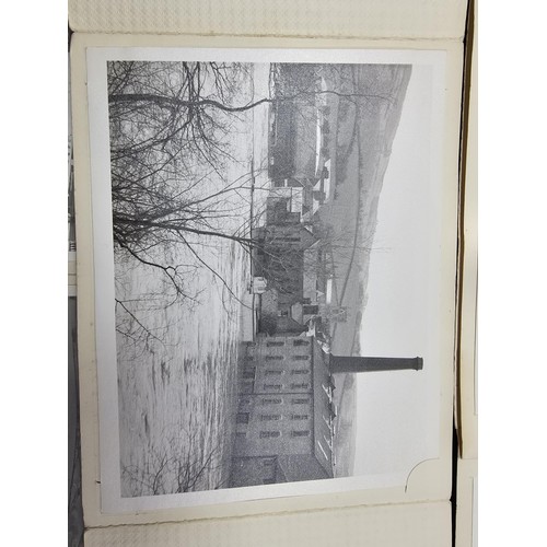 430A - A collection of 8x very rare local photographs of Newtown Drenewydd in flood showing the flooded str... 