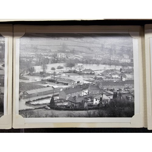 430A - A collection of 8x very rare local photographs of Newtown Drenewydd in flood showing the flooded str... 