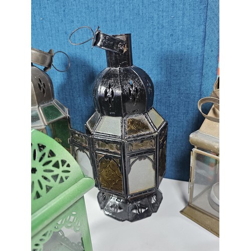 3 - A collection of nine tealight holders in the form of lamps. Most are in the Moroccan design. Largest... 